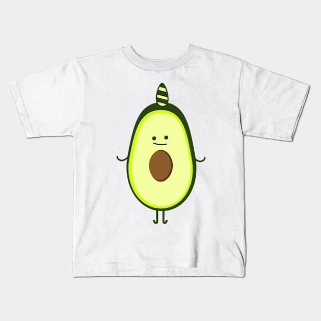 Avocado as a unicorn Kids T-Shirt by spontania